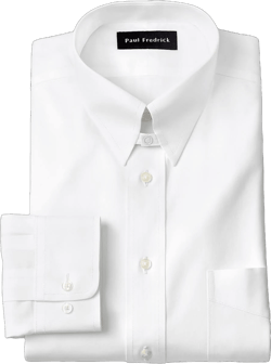 Non-Iron Cotton Pinpoint Solid Snap Tab Collar Dress Shirt