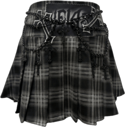 Punk Low Waist Pleated Plaid Mini Skirt