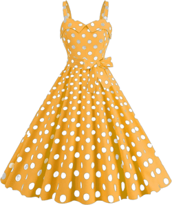 Women's Polka Dots Retro Vintage 1950s A-Line Dress
