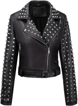 Studded Faux Leather Moto Jacket