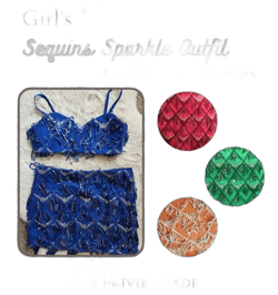 GIRLS Taylor Inspired Sparkly Crop Top and Skirt Outfit
