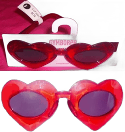 GYMBOREE Sunglasses Girl Girls 4 years and up RED acrylic HEART shape