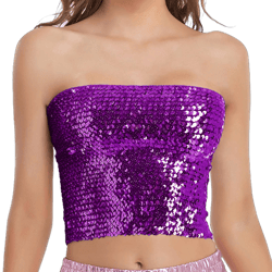 Women's Sparkly Sequin Mermaid Crop Top