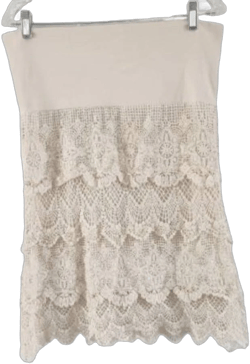 Anthropologie Solitaire Lace Skirt with Fold Over Waist