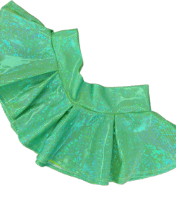 Holographic Shattered Glass Pleated Skater Skirt