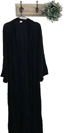 Savage X Fenty Black Voile Sleep Long Tie Back Robe M/l