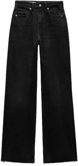 Zara Women's Full Length TRF High Rise Wide Leg Jeans