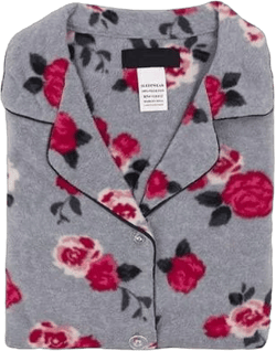 VKWEAR Women's Fleece Button Up Pajama Set