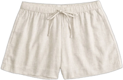 Abercrombie & Fitch Women's Mid Rise Linen-Blend Pull-On Shorts