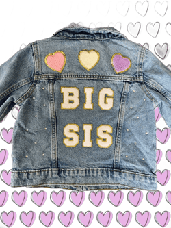Big Sis Pregnancy Announcement Jean Jacket