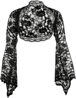 Ladies Lace Long Bell Sleeve Bolero Shrug Jacket
