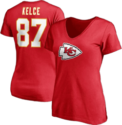 Fanatics Travis Kelce Kansas City Chiefs Player Icon Name & Number V-Neck