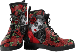 Day of the Dead Women's Vegan Leather Combat Boots