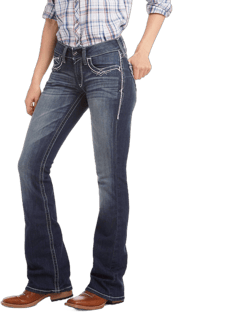 Ariat Women's R.E.A.L Mid Rise Stretch Entwined Boot Cut Jeans