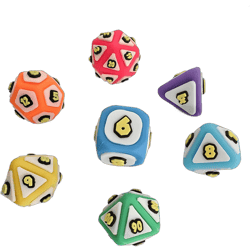 Mushroom Party Tabletop Role-Playing Game Dice,Cool Games DND Dice Set D D Family Tabletop Board Games Dice,Dice Tower DND Dice Set Dungeons and Dragons Dice (7full)