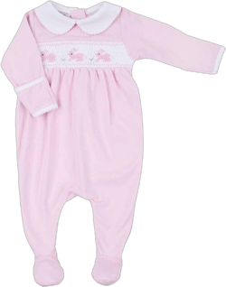 Pastel Bunny Classics Smocked Collared Footie