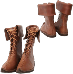 1 Pair Knight Boots Viking PU Leather Lace up Medieval Shoes Cosplay Renaissance Flipped Edge Ankle Boots for Men Women