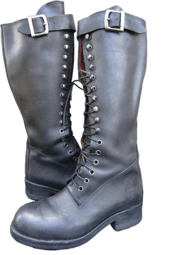Vintage Leather Lace Up High 17 Eyelet Steel Toe Boots