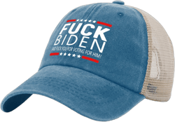 Fuck Biden and Fuck You for Voting for Him Hat Women Vintage Trump 2024 Hat Mens Lake Blue Cap Trendy Unique Gifts for Cooks