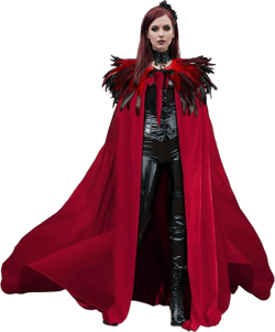 L'VOW Women's Feather Collar Velvet Cloak