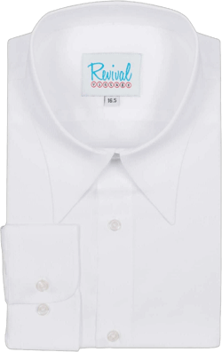Vintage 1940s Spearpoint Collar Shirt with Barrel Cuff