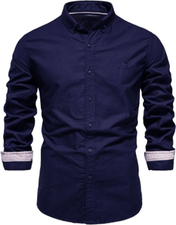 West Louis Brand Men's Cotton Oxford Dress Shirt