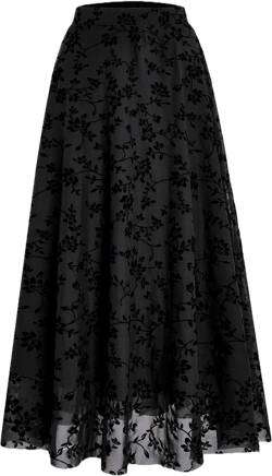 Verdusa Women's Y2k Floral Print Mesh High Waist Fishtail Skirt