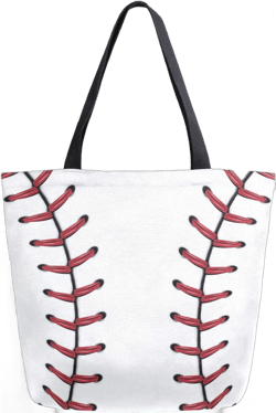 Naanle Sport Baseball Canvas Tote Bag Large Women Casual Shoulder Bag Handbag, Softball Baseball Lace Reusable Multipurpose Heavy Duty Shopping Grocery Cotton Bag for Outdoors. White, Red, Black
