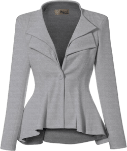 Hybrid & Company Women's Double Notch Lapel Peplum Blazer