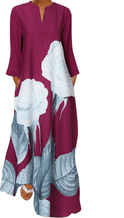 ZANZEA Women's Dresses Long Sleeve Floral Print Casual Maxi Dress