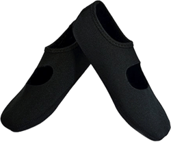 NuFoot Mary Janes Women's Shoes, Best Foldable & Flexible Flats, Slipper Socks, Travel Slippers & Exercise Shoes, Dance Shoes, Yoga Socks, House Shoes, Indoor Slippers, Black, Small