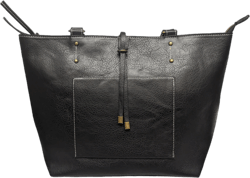 T-Shirt & Jeans Women's Cecelia Vegan Leather Tote Handbag, Distressed Black
