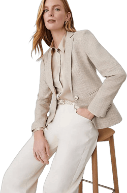 Ann Taylor Women's Hutton Shimmer Tweed Blazer