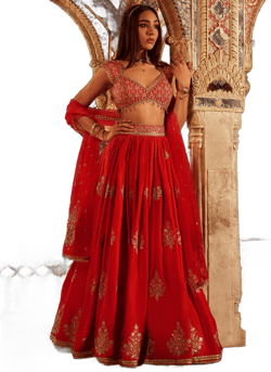 Embroidered Silk Lehenga