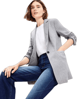 Loft Women's Wool Blend Long Modern Blazer