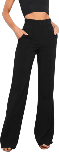 Women's High Waist Wide Leg Dress Pants with Pockets