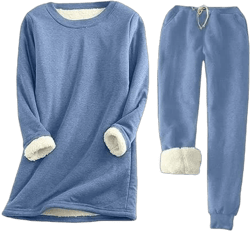 Women's Fleece Lined Long Sleeve Pajama Set