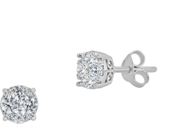 Fifth and Fine 1/4Ctw Women Lab Grown Diamond Stud Earrings 925 Sterling Silver Certified