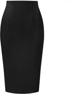 INSPIRE CHIC Women's Elegant High Wasit Split Hem Work Bodycon Pencil Skirt Black X-Large