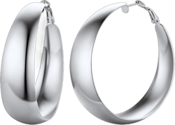 FindChic Large Chunky Hoop Earrings for Women Stainless Steel 60mm Oversized Round Earrings Light Weight Hypoallergenic Hoops Loop Earrings for Her