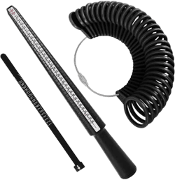Accmor Ring Sizer Measuring Tool Set, Plastic Ring Gauges with Finger Sizer Mandrel, Four Size Ring Stick Jewelry Mandrel and Ring Gauge Finger