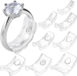 OIIKI 8PCS Ring Sizers for Loose Ring, Flexible Invisible Ring Size Adjuster with Hole, Anti-Slip Ring Guards for Finger Rings, Easy to Use for Women, Men -8 Sizes