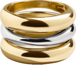 Moxie Statement Ring for Women - Gold-Plated Mixed Metal Stacked Fashion Ring, Hypoallergenic, Stackable Rings, Durable Daily Jewelry, Trendy Gold/Silver 9