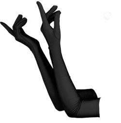 21'' Long Satin Finger Gloves, TSV Classic Wedding Mittens for Women, 1920s Opera Gloves for Party, Wedding, Banquet, Black/White