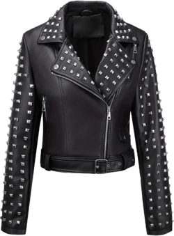 Studded Faux Leather Moto Jacket