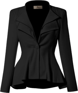 Hybrid & Company Women's Double Notch Lapel Peplum Blazer