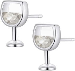 YAZILIND Simple Wine Glass Shape Earrings Female Cute Stud Drink Cup Ear Jewelry Silver