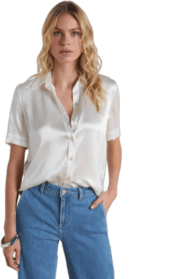 L'AGENCE Ellah Short Sleeve Blouse