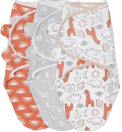 The Peanutshell Baby Swaddle Blankets Set of 3 - Baby Sleep Sack for Newborn, Newborns Sack 0-3, 3-6 Month Swaddles, Soft & Breathable Cotton - Desert Safari (S/M) Small/Medium - 0-3 Months