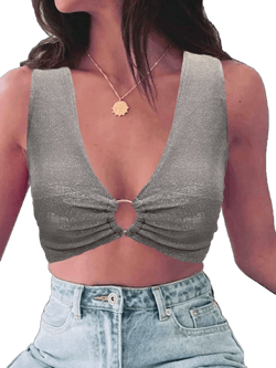 Women's Sparkly Crop Top